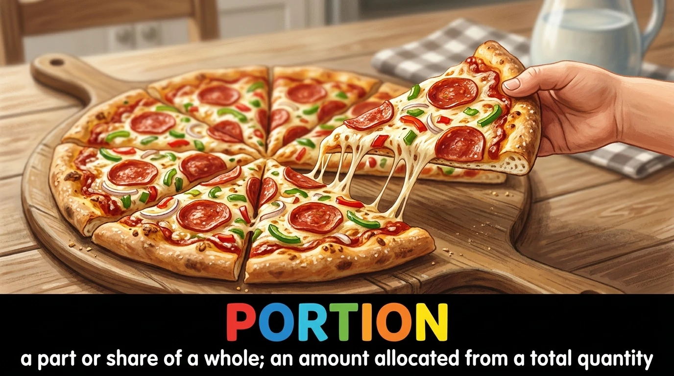English Illustration for portion